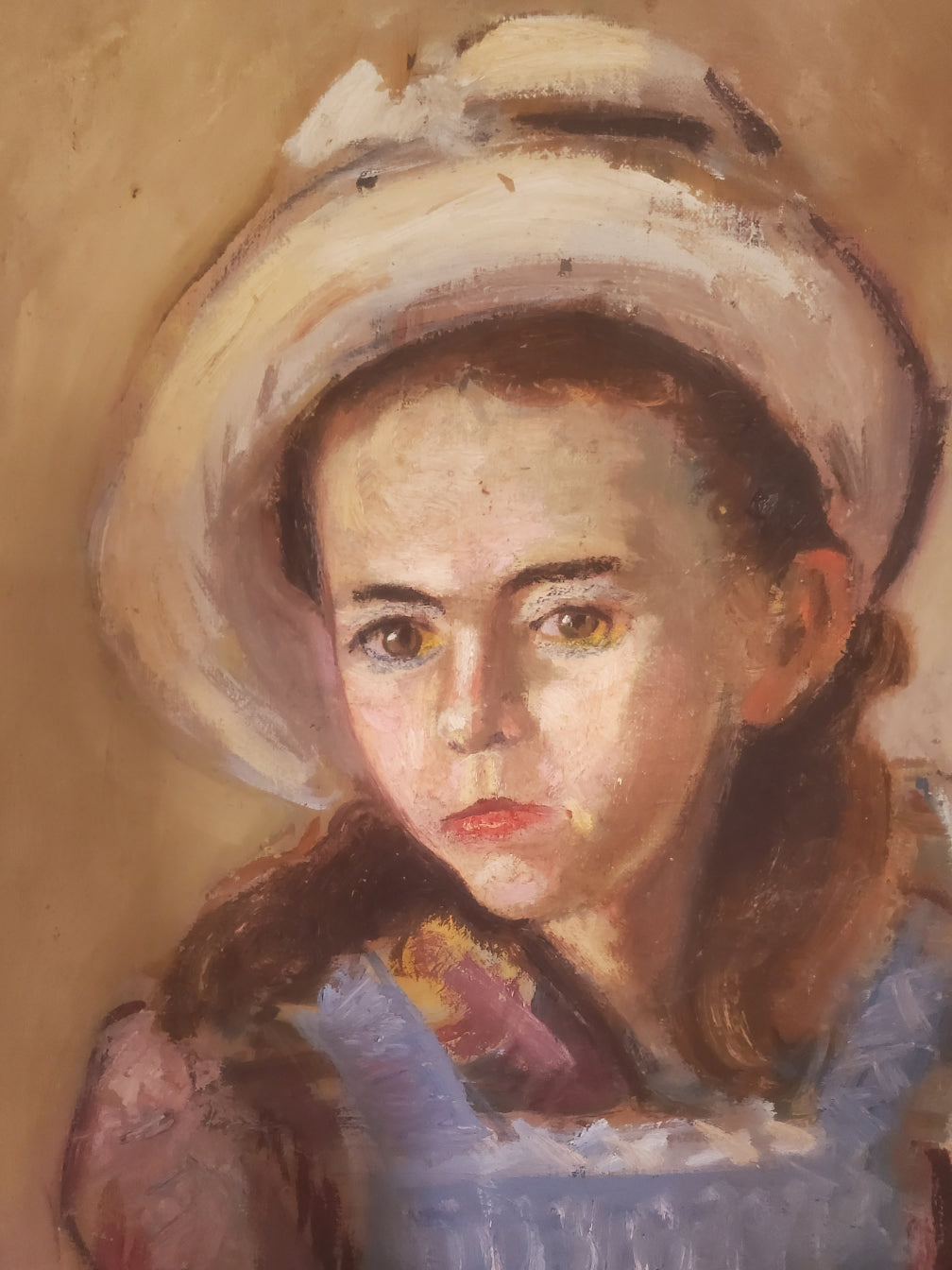 Portrait d'une fillette signé Jean-Marie Julien