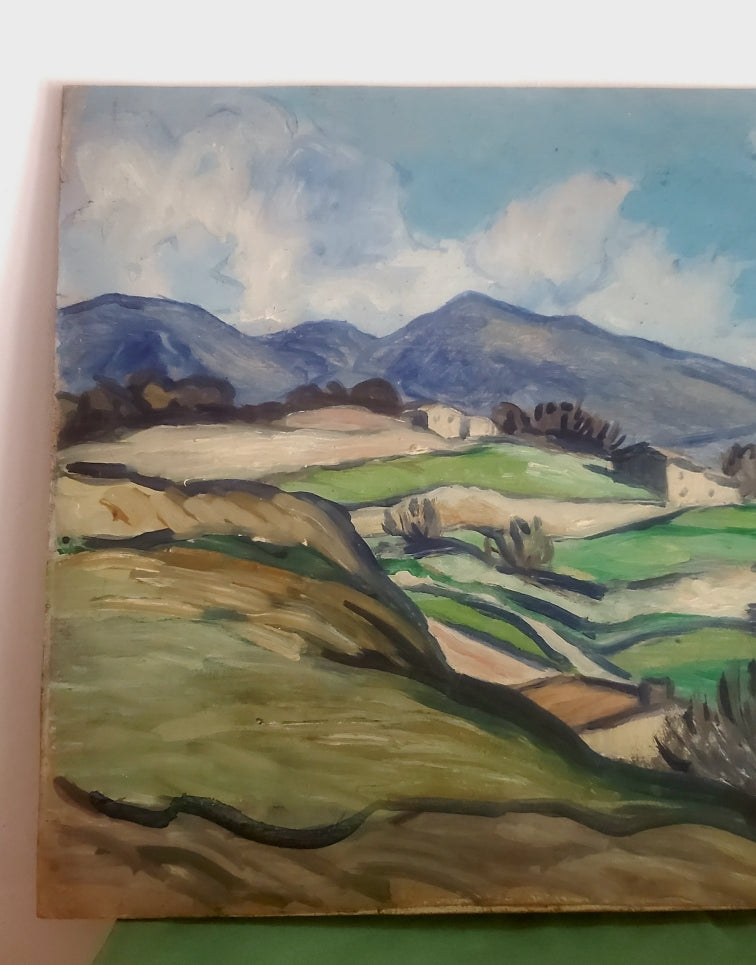 Petit Paysage Provençal - Huile sur carton