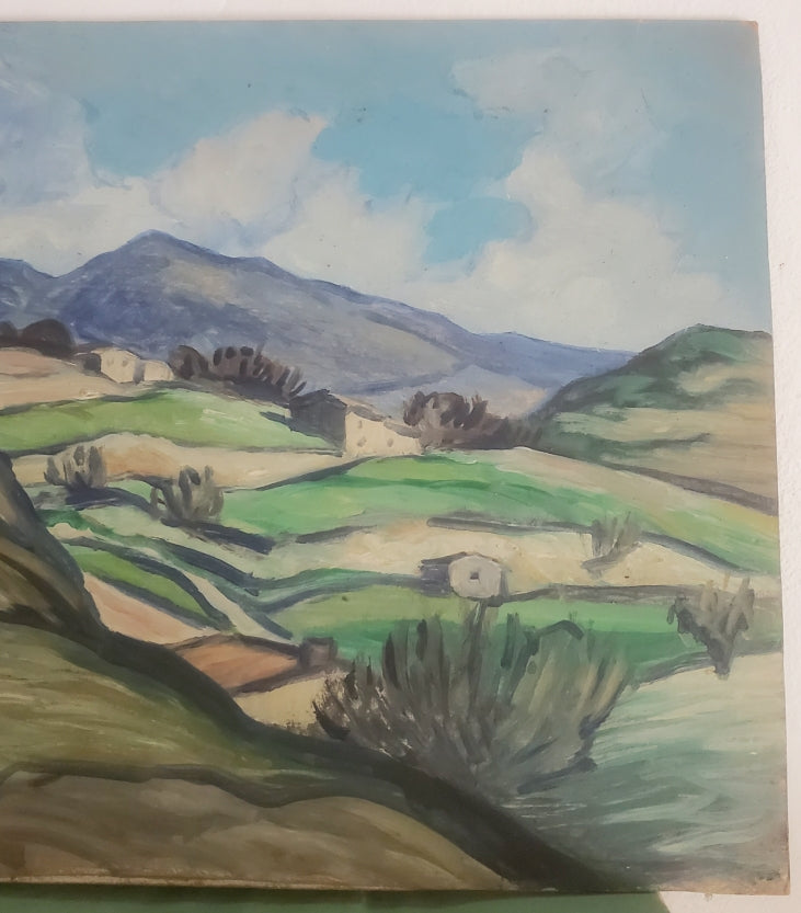 Petit Paysage Provençal - Huile sur carton