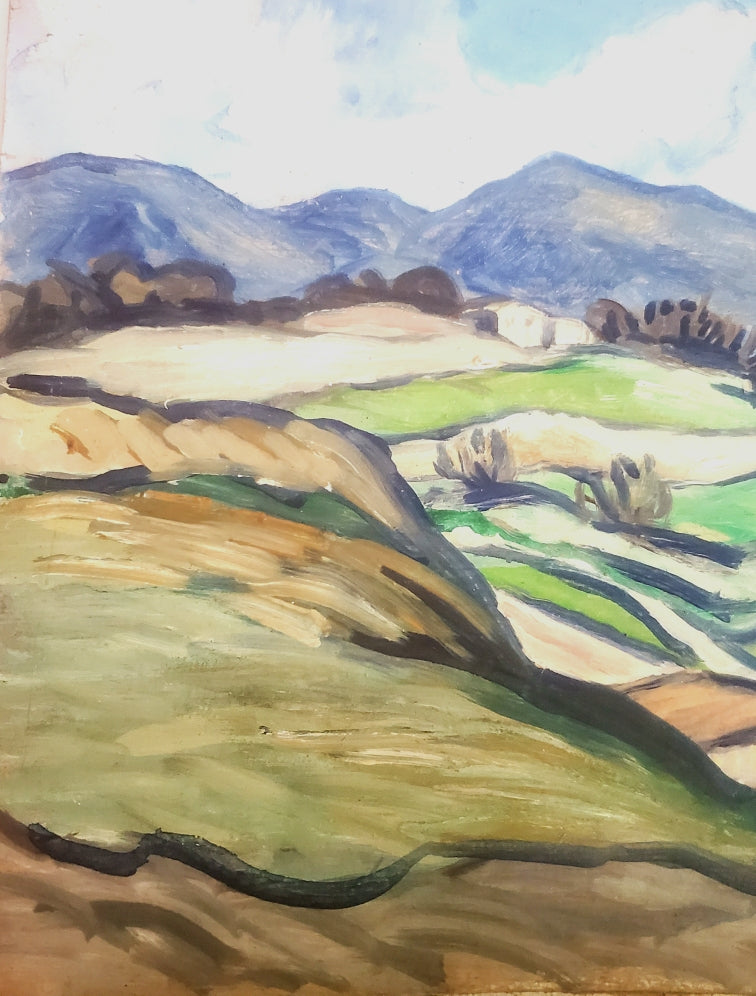 Petit Paysage Provençal - Huile sur carton