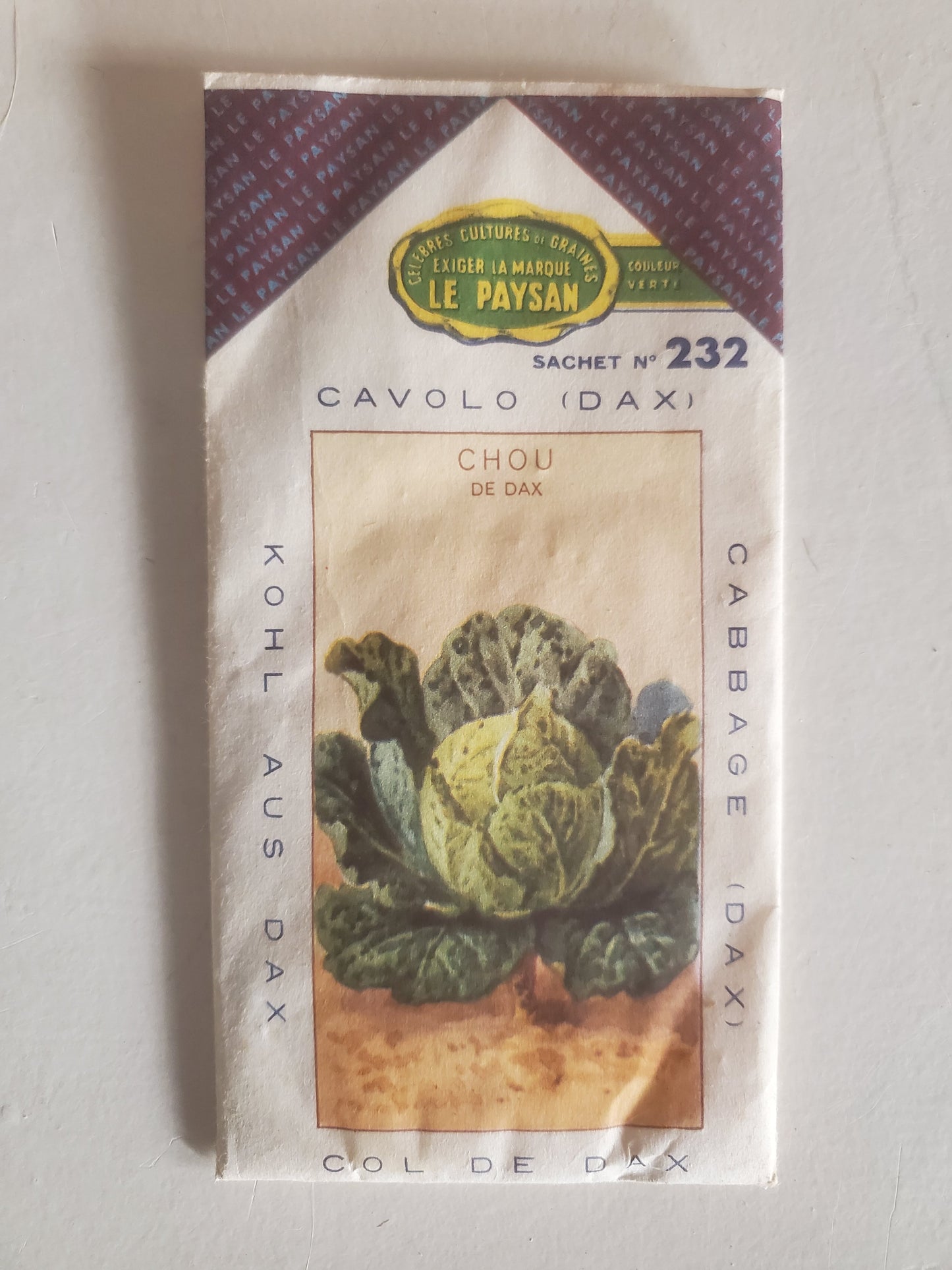 45 Sachets anciens de graines de légumes marque "Le Paysan"