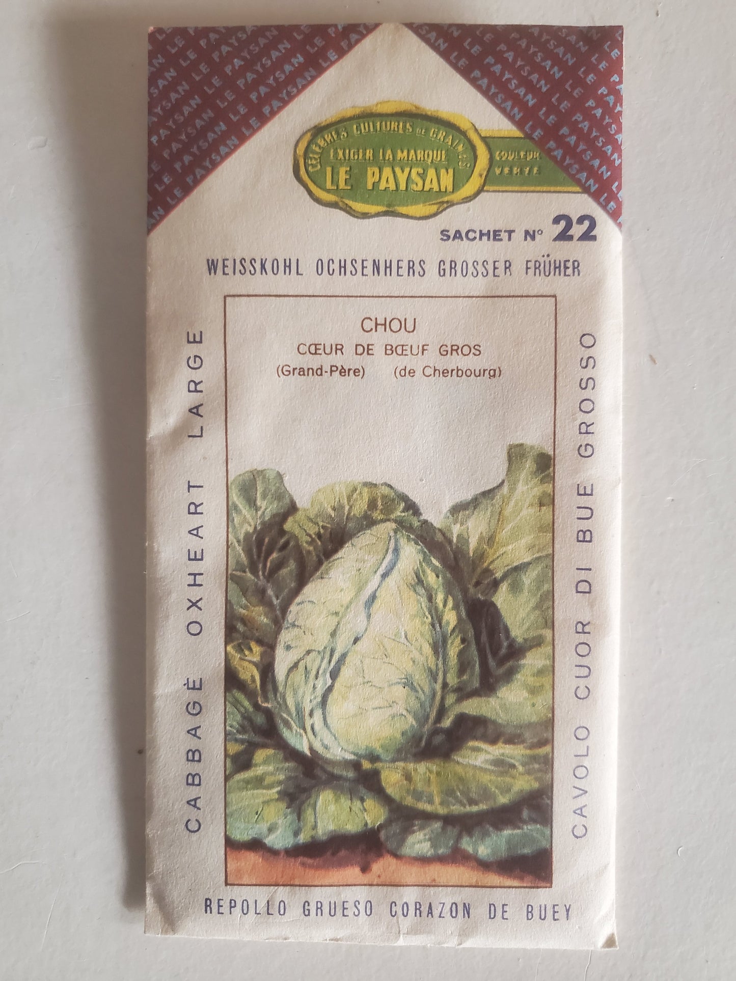 45 Sachets anciens de graines de légumes marque "Le Paysan"