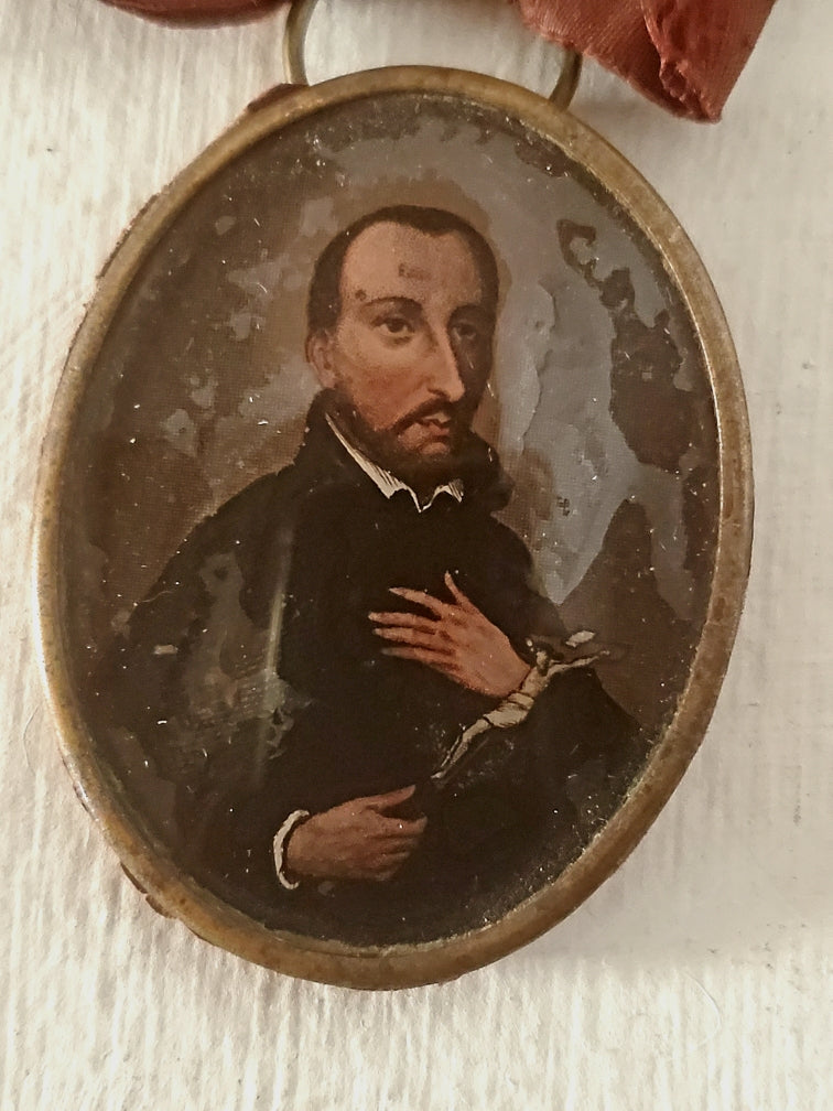Médaillon XIX ième, portrait de Saint François Régis