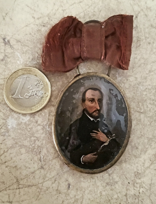 Médaillon XIX ième, portrait de Saint François Régis