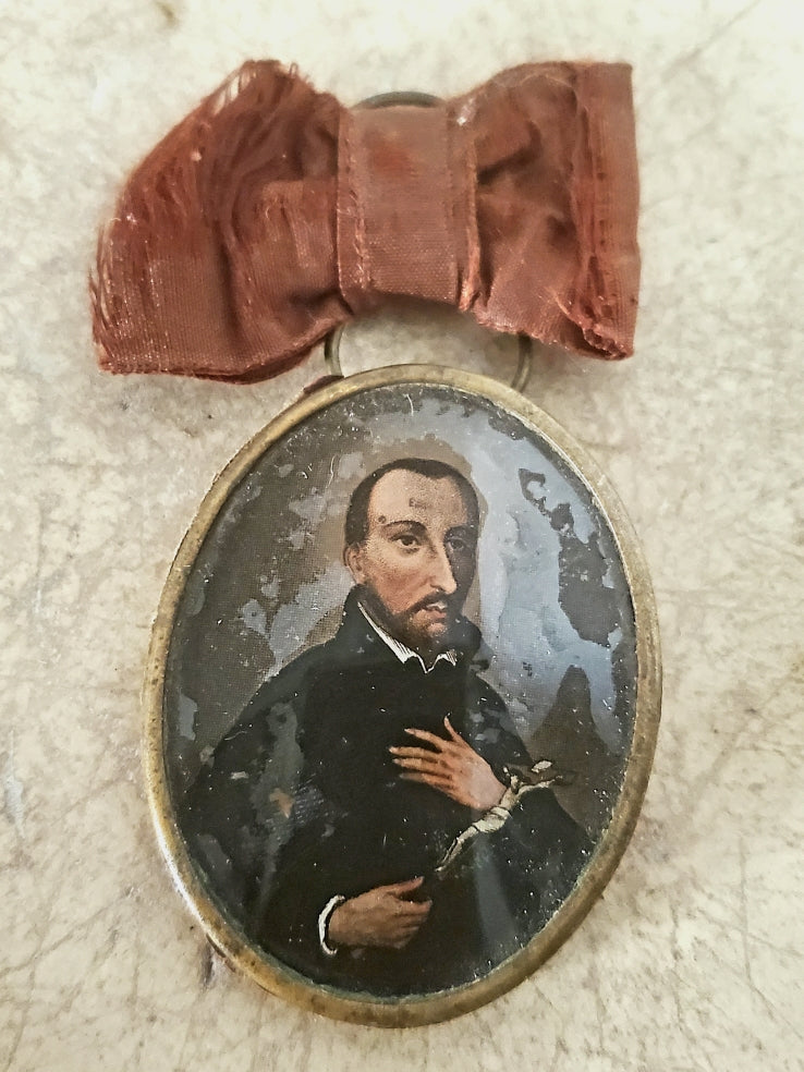 Médaillon XIX ième, portrait de Saint François Régis
