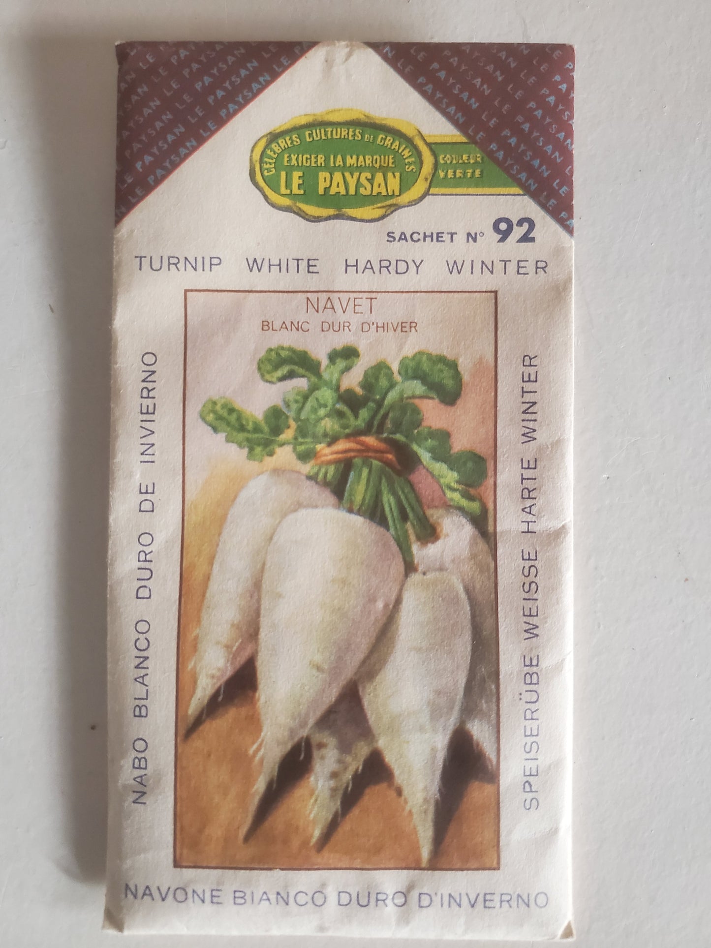 45 Sachets anciens de graines de légumes marque "Le Paysan"