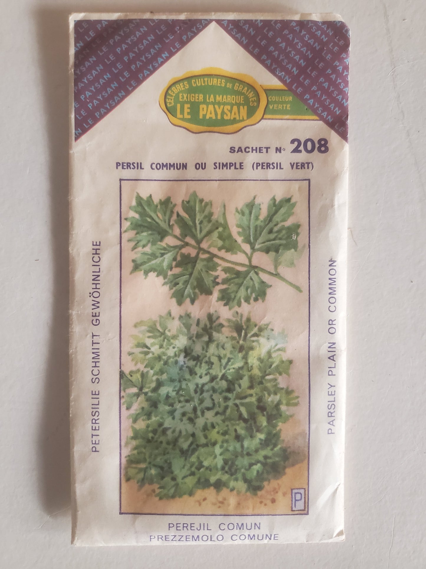 45 Sachets anciens de graines de légumes marque "Le Paysan"