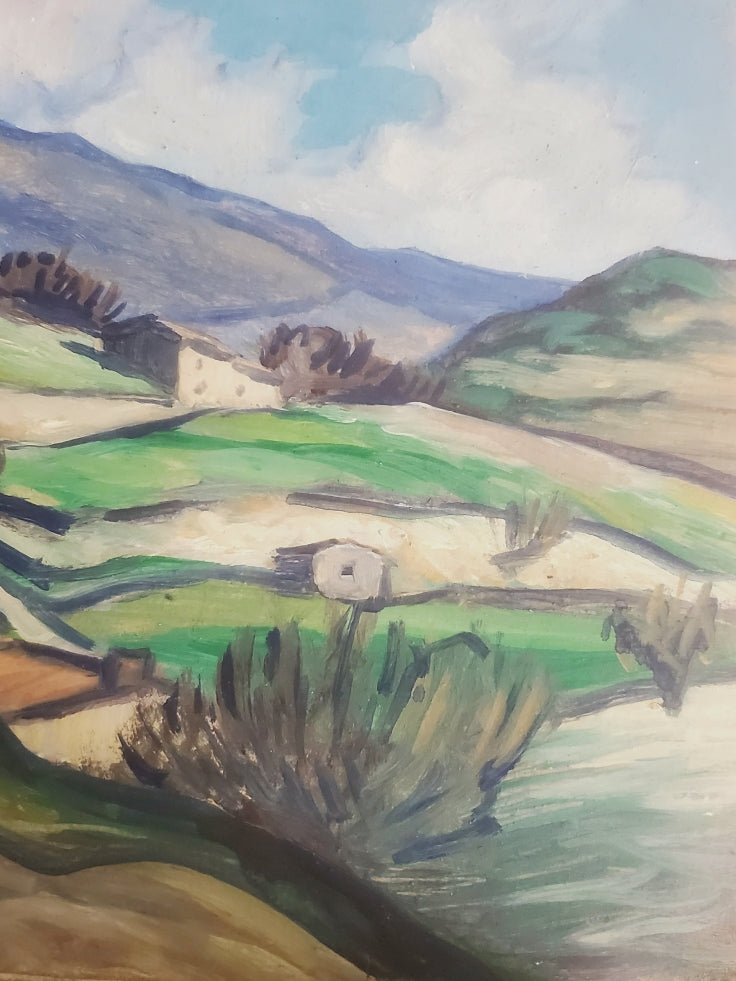 Petit Paysage Provençal - Huile sur carton