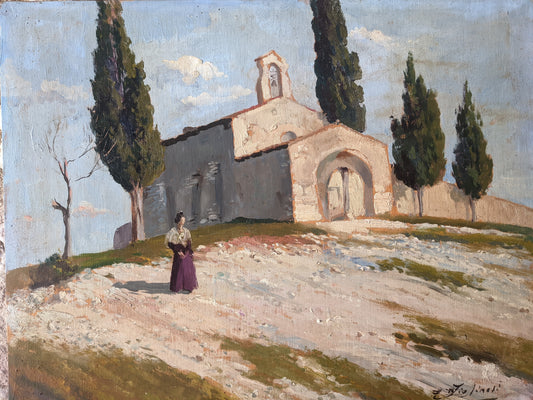Paysage église provençale