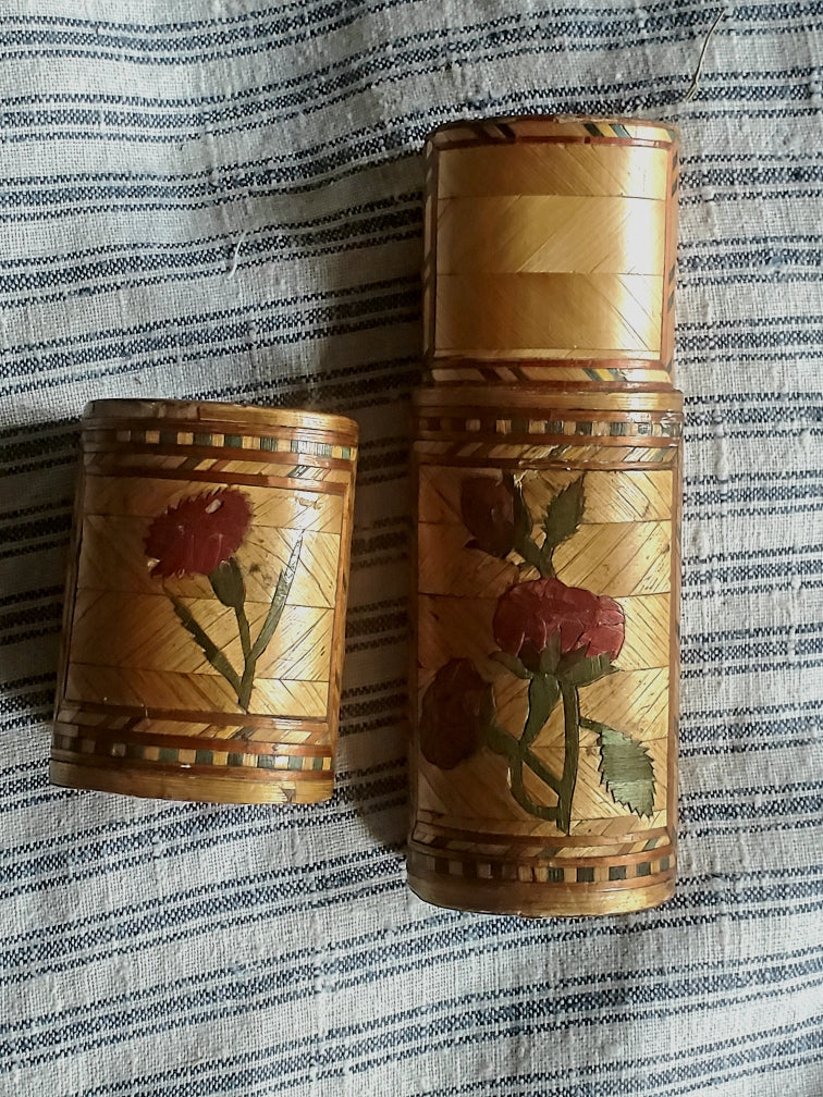 Etui en marqueterie de paille